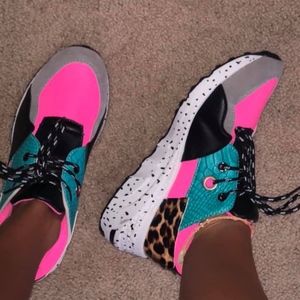 Faux Cheetah + Neon Pink Sneakers (boutique)